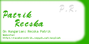 patrik recska business card
